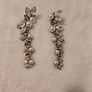 Elegant Silver and Pearl Drop Earrings